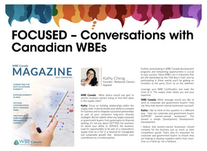 Women in the Promo Supply Chain: Advice from Kathy Cheng in WBE Canada Magazine