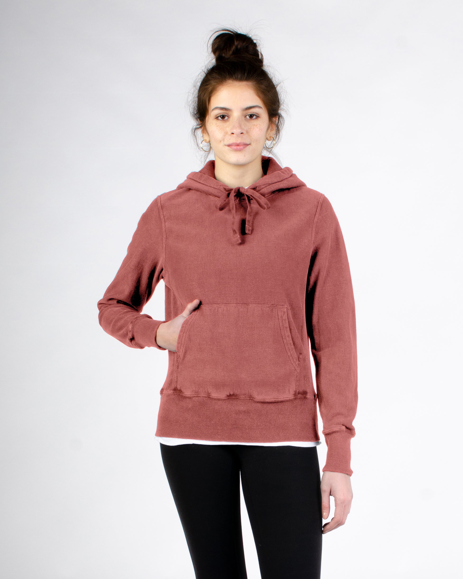 Model in W1653 (Banff Hoody), Ruby Sand