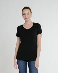 Model in W1012 (Avens Tee), Black