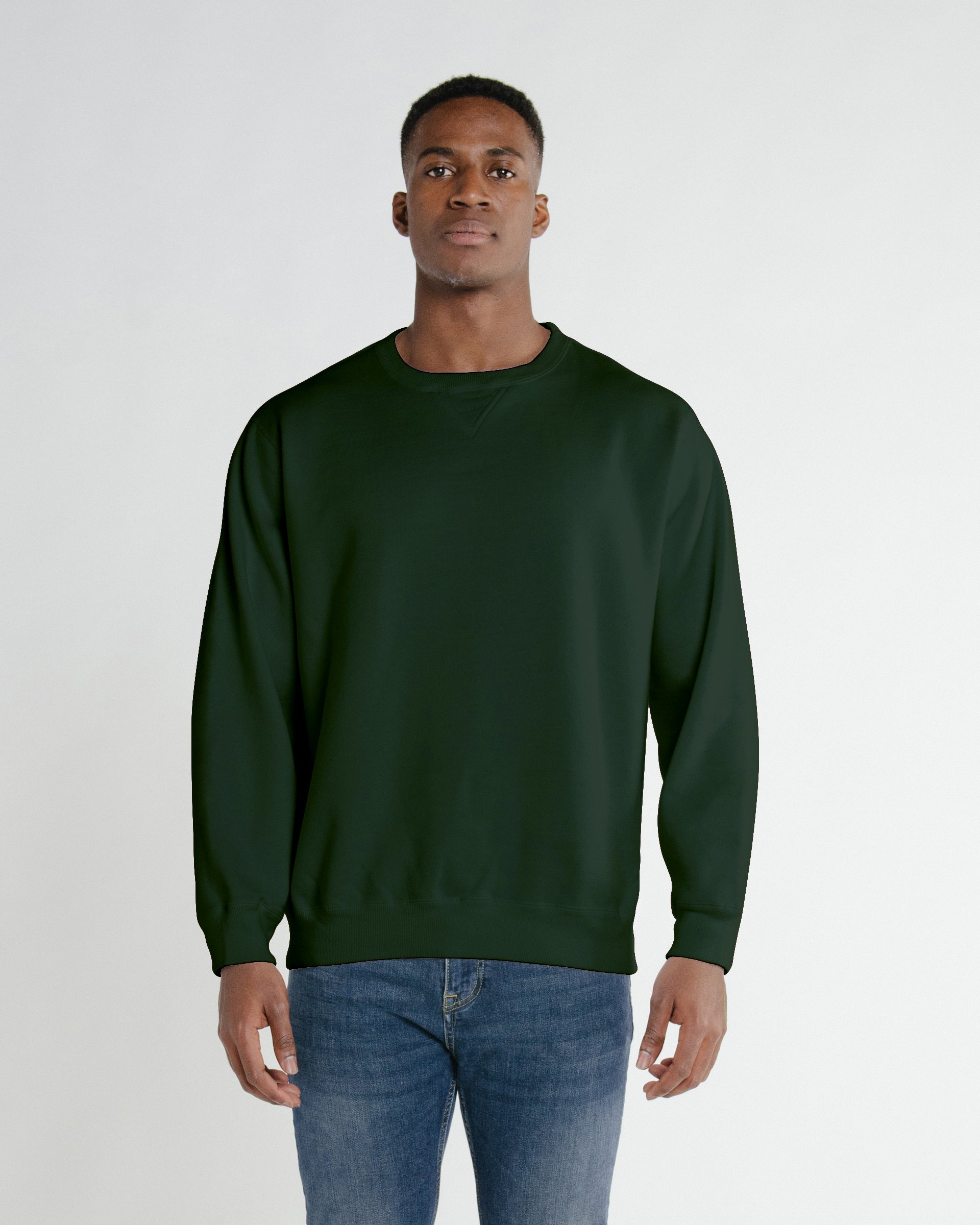 Heat Press Green Crew-neck Sweatshirt #562 - Merry Mart Uniforms