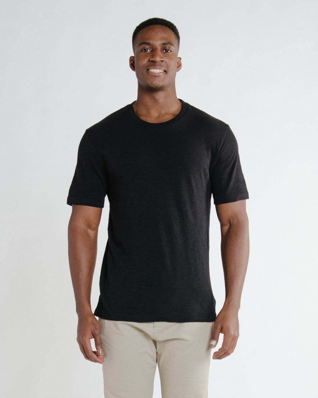 Model in W8910 (Granville Tee), Black