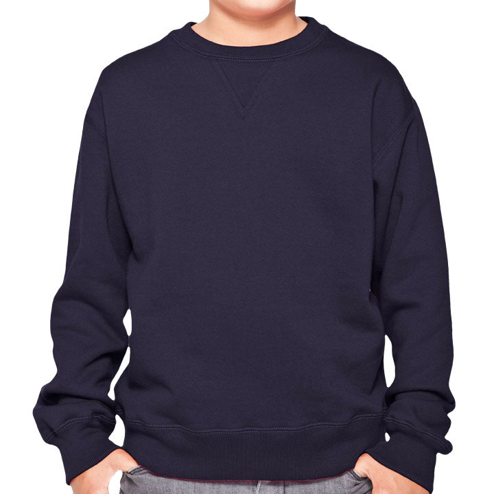 Model in WK023 (Finnegan Crewneck), Midnight Navy